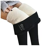 CHENSIYU Sport Leggings Damen Transparent Stoffhose Highwaist Sporthosen Warm Outdoor Schneehosen Kompressionsstrumpfhose Fleecehose Elegante Thermo Leggings Mädchen