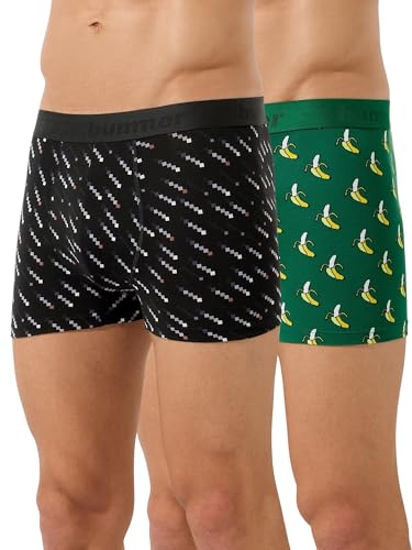 Image of Bummer Men's Premium Cotton Underwear | Fine Combed Cotton with Elastane for Stretch | Ultra Breathable Innerwear | Soft Fabric & No-Roll Waistband | Printed Trunks & Inner Combo for Men
