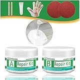 Ballindun Tub, Tile and Shower Repair Kit, Waterproof Porcelain Repair Kit, Tile and Tub Refinishing kit, Non-Toxic and Odorless Fiberglass Repair Kit for Tubs, Toilet, Porcelain, Sink Crack (White)
