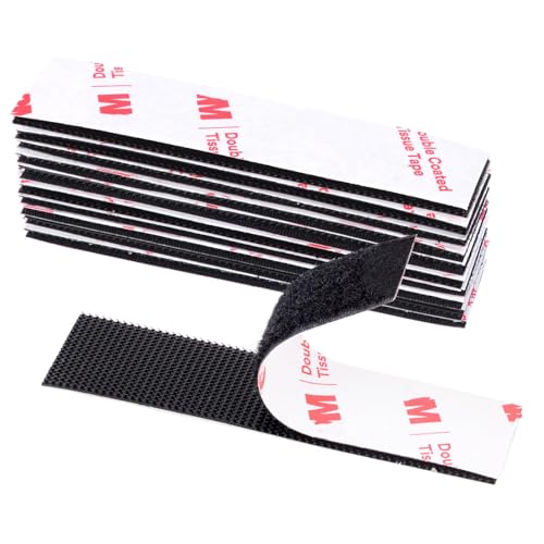 Image of Hook and Loop Tape (1inx4in), Heavy Duty Adhesion Strip, Slef Adhesive Interlocking Tape, Back Adhesive Mounting Strips, Reclosable Sticky Back Interlocking Nylon Picture Hanging Strips