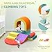 Yaofala 10 PCS Color Foam Climbing Blocks for Toddlers, Soft Play Set with Toy Car, Climbing Blocks for Toddlers 1-3, Indoor Climb and Crawl Soft Play Set