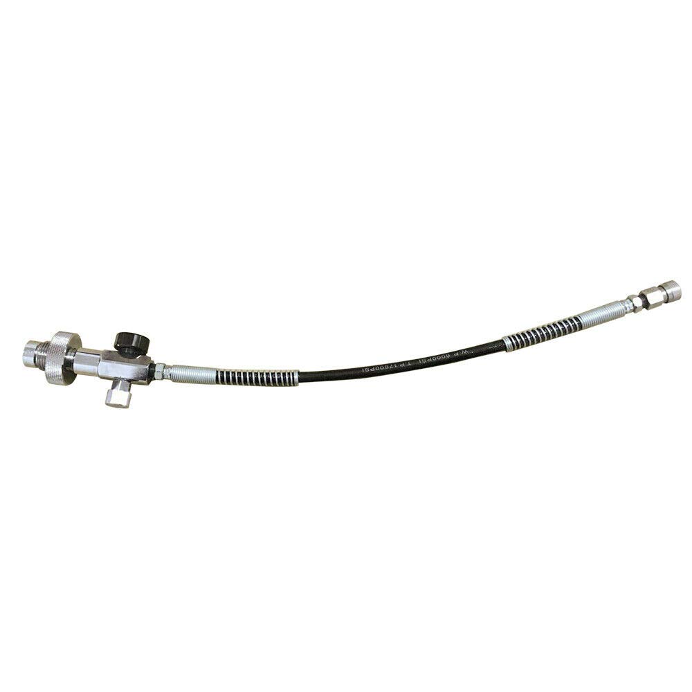 Paintball Füllstation Kit, PCP Entlüftungsventil Manometer 300Bar Ladeadapter mit 60cm Schlauch 4500PSI Paintball Fill Station Ladekit für Paintball Ladestation