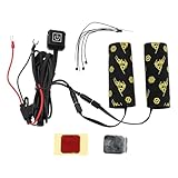 HOPESPANNER Heated Motorcycle Hand Grips Cover 12V Handlebar Cover 3 Gear Adjustable Temperature Metal Heating Film Cloth 1set Fit for Diameter: 1.2'-1.4'