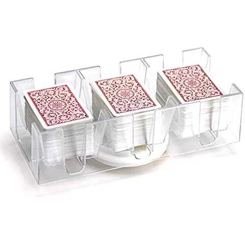 Brybelly Rotating Card Deck Tray | Standard Sized Playing Cards | Rotates in Any Direction | Clear | 9 Deck Tray Cover