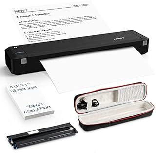 HPRT Wireless Bluetooth Portable Printer+Case+Ribbon 3 in 1 by Thermal Transfer MT800 for Outdoor Traveling Printer Compatible with Android and iOS Phone 2nd Generation Upgrade Version (Black)