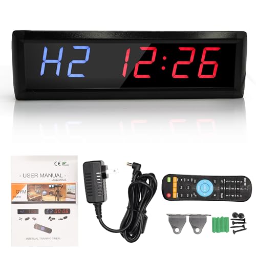 Großer Fitness-Timer, LED-Intervall-Timer, Countdown/Up-Uhr, Stoppuhr, 12/24 Echtzeituhr, programmierbares Intervall-Timing mit Fernbedienung für Zuhause, Garage, Fitnessstudio, Produktgröße: 34 x 9 x Großer Fitness-Timer, LED-Intervall-Timer, Countdown/Up-Uhr, Stoppuhr, 12/24 Echtzeituhr, programmierbares Intervall-Timing mit Fernbedienung für Zuhause, Garage, Fitnessstudio, Produktgröße: 34 x 9 x