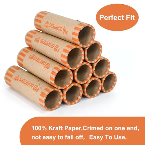 Image of LLIKED 864 PCS Quarters Preformed Coin Roll Wrappers-Quarters
