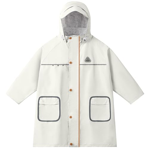 Image of Fewlby Kids Raincoat Toddler Poncho Windbreaker Waterproof Rain Jacket with Magical Water-Reactive Patterns for Boys Girls