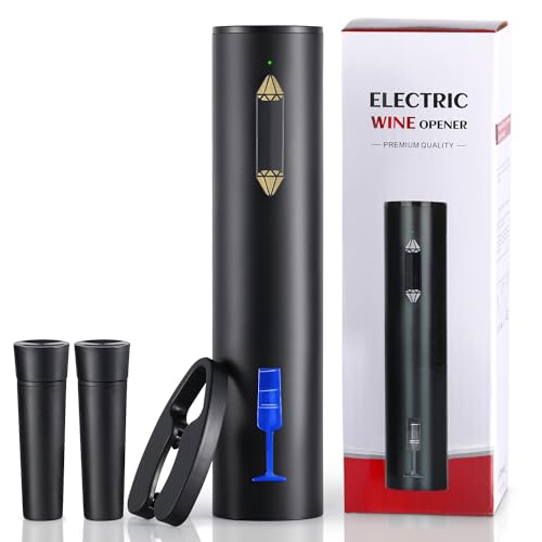Tire-Bouchon Électrique 6 En 1 Rechargeable - Set Complet Avec Aérateur, Pompe à Vide Et Coupe-Capsule Cadeau Homme Original