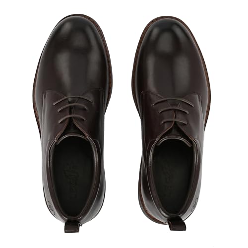 Image of Legwork Hybrid Derby Shoes for Men | Mens Brown Leather Dress Shoes | Casual Oxford with Comfort Sneaker Sole for Office & Work