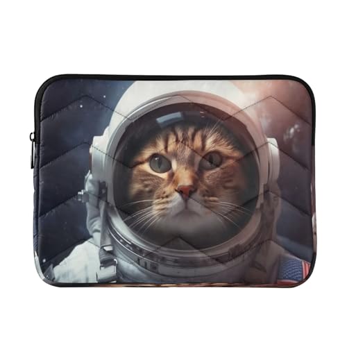 Funda para portátil de 13-14 pulgadas con diseño de gato astronauta