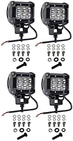 Cutequeen 4 X 18w 1800 Lumens LED Spot Light for Off-Road SUV Boat 4x4 Lamp Tractor Marine Off-Road Lighting Rv ATV(Pack of 4)