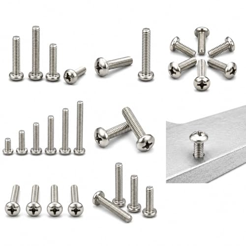 Image of By inchVP INDUSTRIES inch (Pcs-25) M5x12 mm Truss Phillips Head Screw Nickel Plated | Round Head Machine Screw for Modular Furniture, Wooden Work, Electrical Fittings, DIY & Industrial Applications