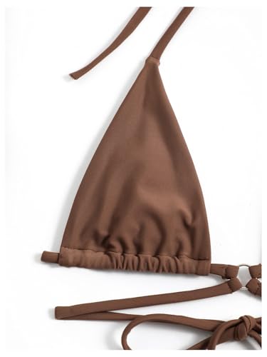 SweatyRocks Women's Triangle Micro Bikini Set 3 Piece Extreme G String Thong Swimsuit with Cover Up Skirts4