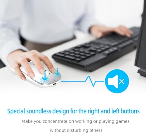 Ratón inalámbrico Bluetooth para Mac Pro, portátil y PC con receptor USB tipo C 5