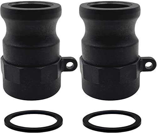BITOTU 2PCS Camlock Fittings Poly NPT A-150 1-1/2" Type A Standard Couplings Cam lock Fittings Polypropylene Cam Groove Fitting Male Camlock with Female Threads (1.5 inch, Type A)