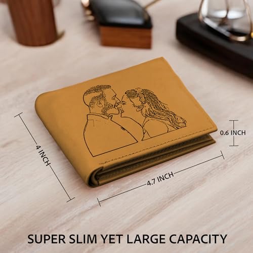 Personalized-Photo-Leather-Wallet-for-Men-Custom-Picture-Engraved-Genuine-Leather-Bifold-RFID-Wallet-Birthday-Anniversary-Christmas-Gift-for-Husband-Boyfriend-Groomsmen-Dad-Light-Brown