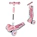 AOODIL 3 Räder Kick Roller, Kinder Scooter 4-stufig einstellbare Höhen mit 3 LED-Rädern, Kleinkind-Roller EIN-Knopf-Falten für Jungen Mädchen im Alter von 3-12 Jahren