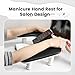 JODSONE U-Shaped Black Arm Rest for Nails Tech with Rotating 360°Built-In Phone Holder and Adjustable Nail Arm Rest Detachable Manicure Hand Rest for Salon Design