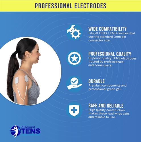 Image of Discount TENS 2mm Pin Electrode Pads, 2 x 2 Inch, 20 Pack | 2mm pin compatibility, long-lasting latex-free hydrogel, flexible and comfortable, even current flow, strong skin adhesion