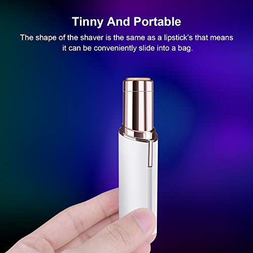 Facial Hair Removal for Women,USB Rechargeable Painless Waterproof Facial Hair Remover Trimmer with LED Light for Peach Fuzz Fine Hair Face, Lip,Chin,Cheek（Black） - Thumbnail 3