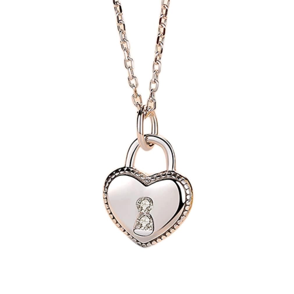 Collar con Colgante de candado de corazón de Plata de Ley 925 para Mujer, Accesorios de joyería para Collar 925