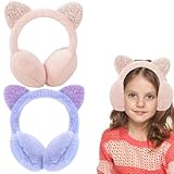 MITUMORMOR 2 Stück Winter Ohrenschützer Kinder, Ohrenwärmer Mädchen Winter Warme Ohrwärmer, Weiche Einstellbar Ohrwärmer Kälteschutz Earmuffs Plüsch Ohrenschützer für Outdoor Aktivitäten