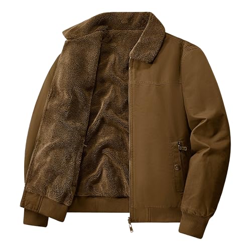 Chaqueta térmica de invierno con forro polar sherpa para hombre moderno