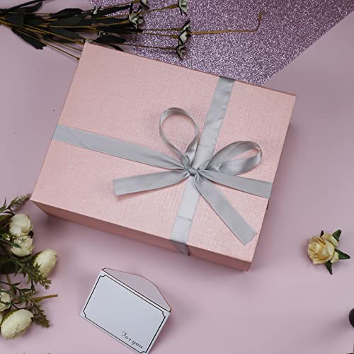 Yinuoyoujia Gift Box With Lid，10.6 * 8.3 * 3.54 Inches Gift Box For Presents With Magnetic Closure And Ribbon. Ideal For Birthday, Graduation, Festivals, Anniversaries, Weddings (Pink) #TOP5
