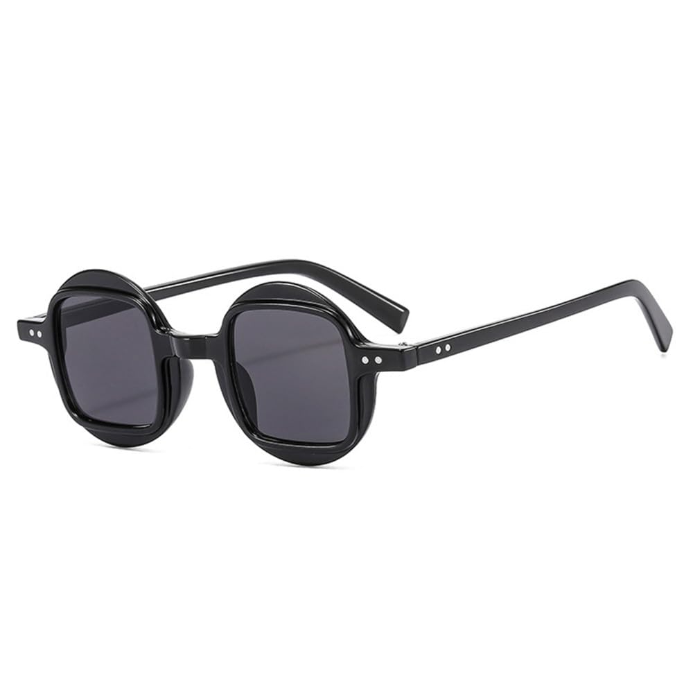 Gafas de Sol Vintage Redondas de Doble Color Punk para Hombre, Lentes con Degradado Transparente, Remaches para Mujer, Gafas de Sol con protección UV400