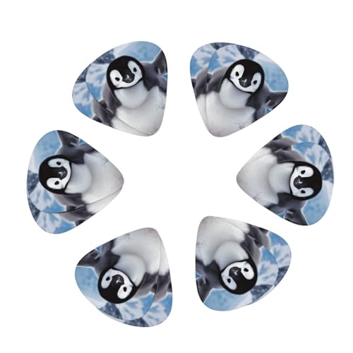 12個パック ギターピック 収納ボックス付き かわいいペンギン 赤ちゃんが写真を撮る プリント ギター プレクトル ユニバーサルアクセサリー (0.46mm、0.71mm、0.96mm)