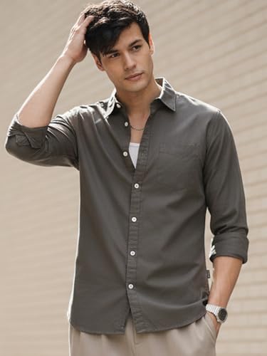 Image of Urbano Fashion Men's Cotton Full Sleeve Regular Fit Casual Solid Shirt