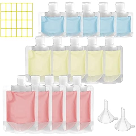 Portable Travel Fluid Makeup Packing Bag, 18pcs Portable Travel Fluid Bags Set, Transparent Clamshell Packaging Bag, Travel Fluid Pouches for Lotion Shampoo Toiletries(30ml, 50ml, 100ml) Cover