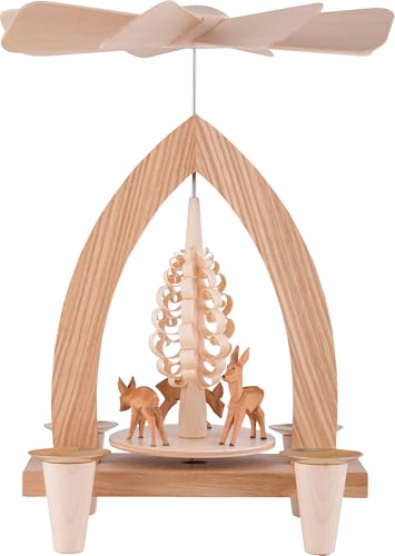 Erzgebirge Palast 1-stöckige Pyramide Rehe - Natur - 26 cm