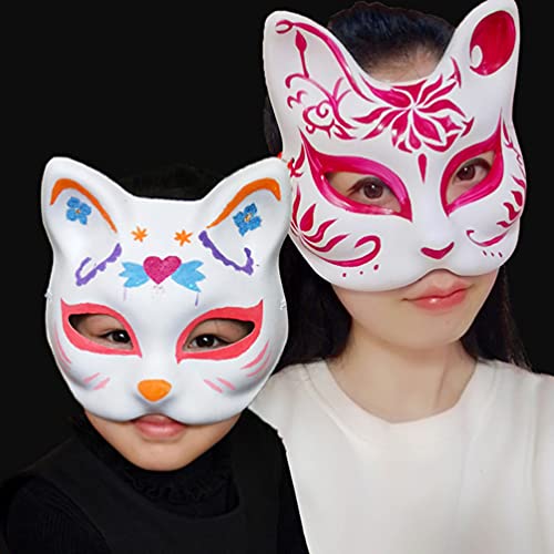 ULTNICE 15 peças de papel branco gato em branco DIY polpa pintada à mão fantasia de raposa para fant