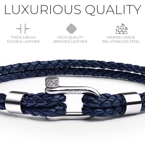 Pulsera de cuero vintage Elegatto para hombre miniatura 3