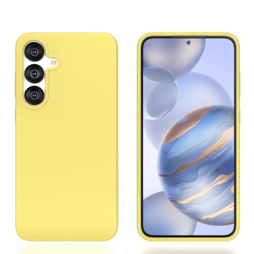 Coque Samsung S25 jaune silicone mince protection 5G