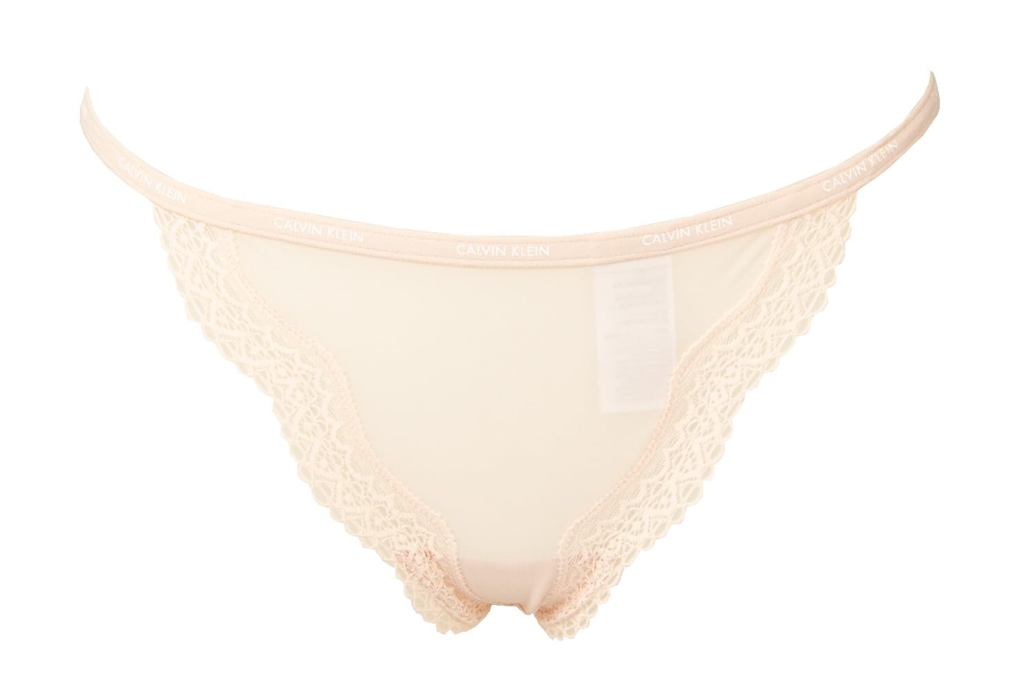 Calvin Klein Pantalón Tanga Mujer CK Braguita elástico Visible con Logo y Encaje artículo Interior QF1689O