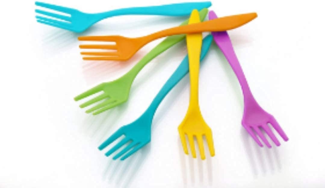 Primelife Plastic Baby Kids Feeding Serving Fork Spoon Laddles 10 Pieces Kitchen Utensil Set - Multicolor (Fork Spoon)