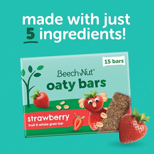 beech-nut toddler snacks oaty bars granola bars for babies amp toddlers fruit amp whole grain strawberry snack bar gluten free toddler snack 6 boxes 30 individually wrapped bars