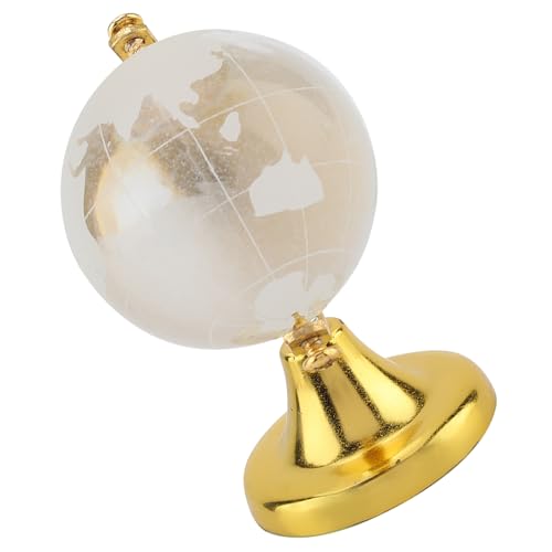 Pssopp Adornos de Escritorio, Mapa del Mundo de la Tierra Redonda, Esfera de Bola, Decoración del Hogar y la Oficina, Regalo con Soporte para Exhibición, Globo de Cristal, Esfera de Cristal, Regalo,