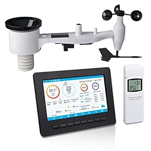 Ecowitt Wireless Wi-Fi Weather Station – Digital Weather Forecast with 7 Inch TFT Screen, Rain Gauge, Anemometer, Solar…