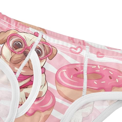 Wusikd Cute Dog Donut Boys' Underwear Cotton Pink Wavy Boys Briefs Soft Toddler Underwear 2T4