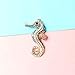 SHIDXIB 2PC Vintage Seahorse Brooch Pin - Sparkling Rhinestones, Alloy Base with KC Golden Plating, Ocean Style Fashion Accessory for Daily Wear