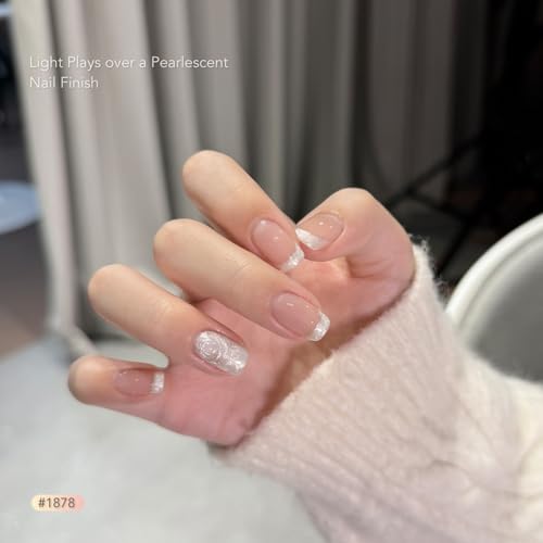 GAOY Pearl Gel Nail Polish Set, 6 Colors Shimmer Pink White Purple Mermaid Nail Drawing for Thread Effect, Soak Off UV Gel for Salon and DIY Art at Home