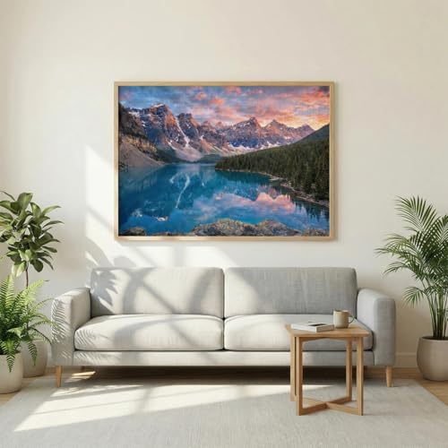 Moraine Lake Jigsaw Puzzle 1000 Pieces for Adults, Banff National Park Canada Puzzle, Rocky Mountains Landscape Challenging Puzzle for Puzzle Lovers & Gifts — view 3