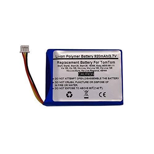 Battery for Start,Start2,Start 20,Start 25,1EX00,Easy,4EX0.001.11,4EN42,4EN.001.02,4EN52,4EV42,4EV52,4EH44,Tomtom Via 120,Via 125,Via Live,Via Live 120,Via Live 125,Via Live Euro,Via Live Regional