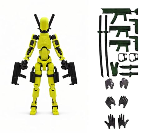 Image of (Assembly Completed) BHOOTIA Dummy 13 Action Figure | with Weapons| Assembly Completed | 3D Printed (Yellow)