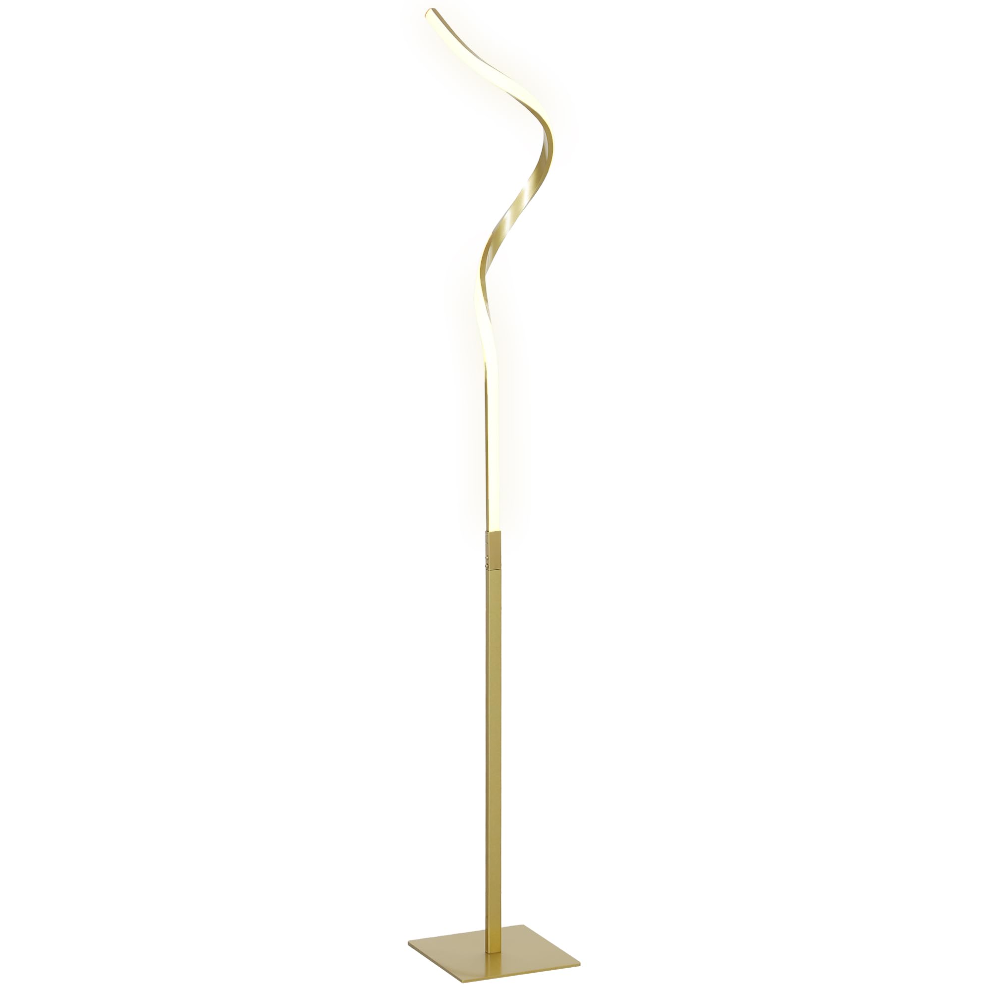 HOMCOM LED Floor Lamp - Standing Lamp With3 Adjustable Brightness Gold Tone  | TJ Hughes