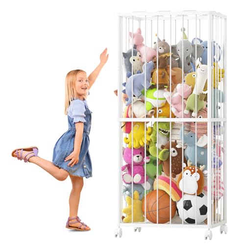 Fixwal Stuffed Animal Storage Zoo Metal Tube Extra Large Plushies